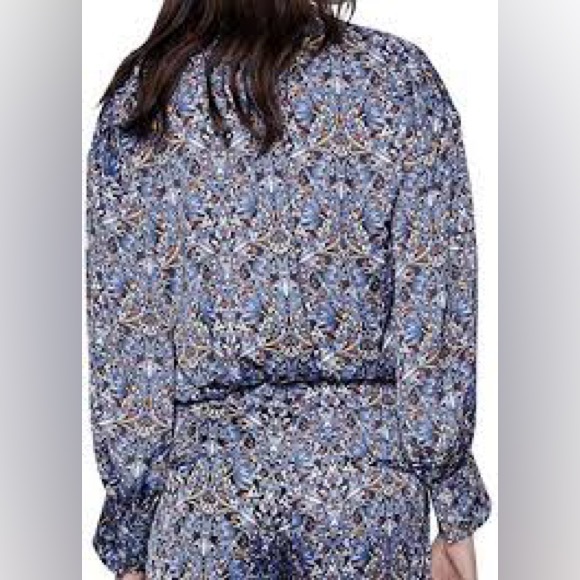 Zara TIED FLORAL BLOUSE - Picture 9 of 12